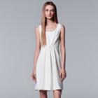 Women's Simply Vera Vera Wang Gathered-waist Shift Dress, Size: Large, White