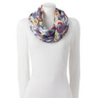 Chaps Ikat Patchwork Infinity Scarf, Women's, Dark Pink