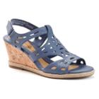 Croft & Barrow&reg; Women's Ortholite Cork-patterned Wedge Sandals, Size: 8, Blue