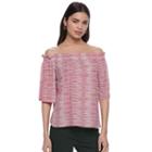 Women's Elle&trade; Striped Off-the-shoulder Ruffle Top, Size: Medium, Red