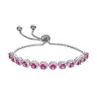 Sterling Silver Lab-created Ruby & Cubic Zirconia Bolo Bracelet, Women's, Red