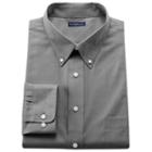 Men's Croft & Barrow&reg; Fitted Easy-care Button-down Collar Dress Shirt, Size: 15-32/33, Black