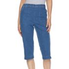 Petite Croft & Barrow&reg; Straight-leg Pull-on Capris, Women's, Size: 8 Petite, Blue