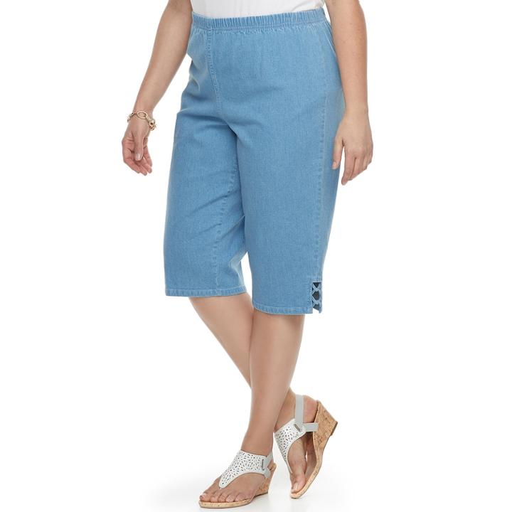 Plus Size Croft & Barrow&reg; Vented Pull-on Capris, Women's, Size: 3 - Regular, Light Blue