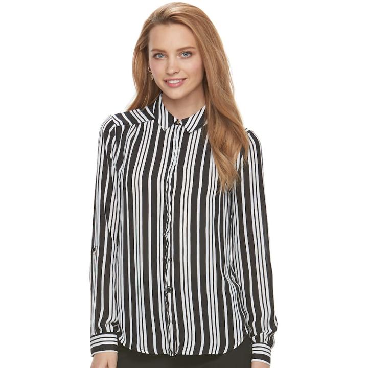 Women's Elle&trade; Chiffon Blouse, Size: Medium, Black