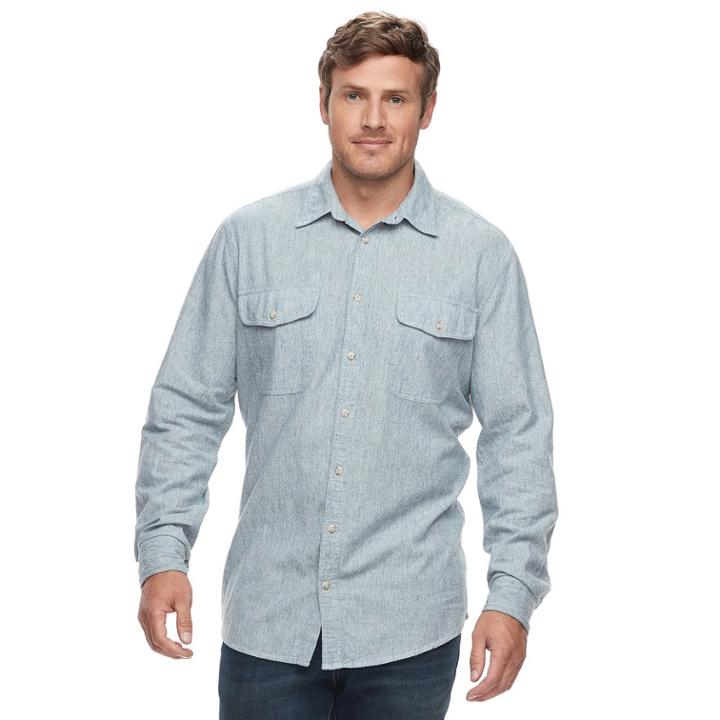 Big & Tall Sonoma Goods For Life&trade; Slim-fit Supersoft Flannel Button-down Shirt, Men's, Size: Xxl Tall, Light Blue