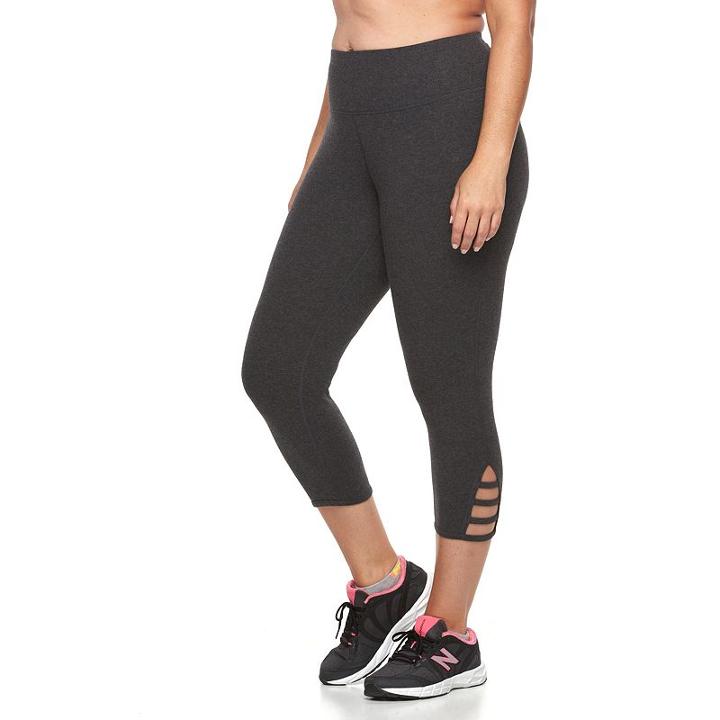 Plus Size Tek Gear&reg; Dry Tek Capri Workout Leggings, Women's, Size: 1xl, Dark Grey