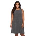 Plus Size Apt. 9&reg; Crepe Fit & Flare Dress, Women's, Size: 1xl, Black