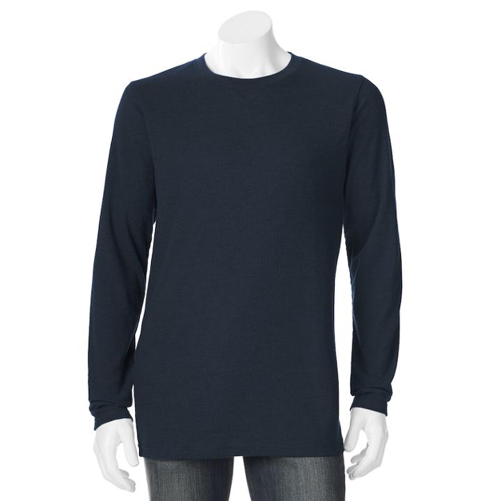 Big & Tall Hanes Ultimate X-temp Waffle-weave Thermal Tee, Men's, Size: 3xl, Dark Blue