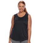 Plus Size Tek Gear&reg; Performance High-low Base Layer Tank, Women's, Size: 2xl, Black