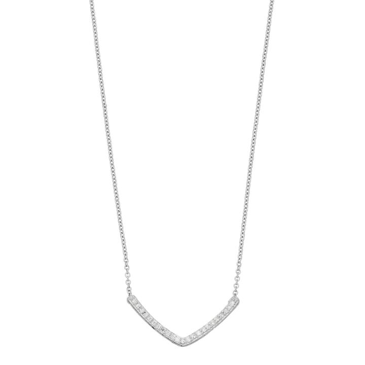 Sterling Silver 1/6 Carat T.w. Diamond Chevron Necklace, Women's, Size: 17, White
