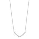 Sterling Silver 1/6 Carat T.w. Diamond Chevron Necklace, Women's, Size: 17, White