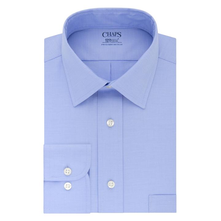 Men's Chaps Cool Max Regular-fit Dress Shirt, Size: 17.5 36/37, Light Blue