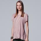 Women's Simply Vera Vera Wang Essential Textured Tee, Size: Medium, Med Purple