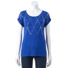 Women's Apt. 9&reg; Roll Cuff Tee, Size: Xl, Blue