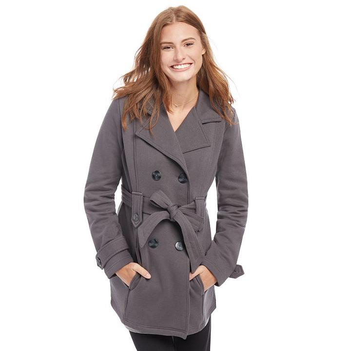 Maternity Oh Baby By Motherhood&trade; French Terry Peacoat, Women's, Size: Large, Grey