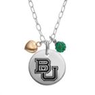 Fiora Crystal Sterling Silver Baylor Bears Team Logo & Heart Pendant Necklace, Women's, Size: 16, Multicolor