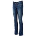 Women's Seven7 Rocker Distressed Slim Straight-leg Jeans, Size: 4, Blue (navy)