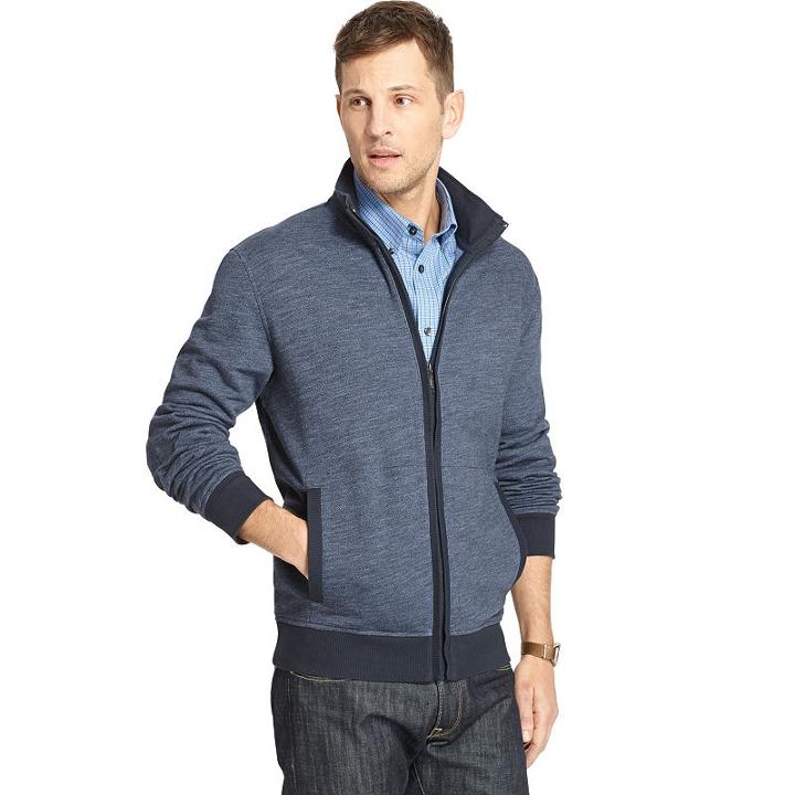 Big & Tall Van Heusen Knit Jacket, Men's, Size: L Tall, Dark Blue
