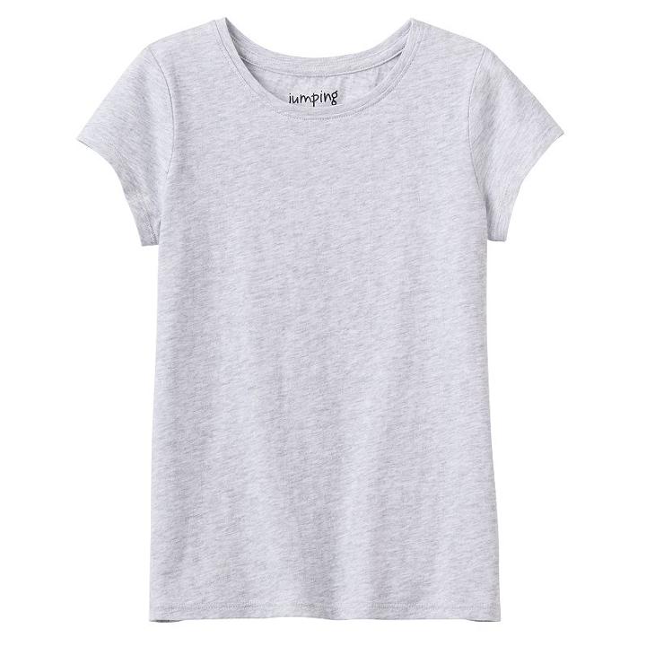 Girls 4-10 Jumping Beans&reg; Short-sleeved Solid Tee, Size: 4, Light Grey