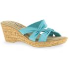 Tuscany By Easy Street Lauria Women's Wedge Sandals, Size: 9 Wide, Turquoise/blue (turq/aqua)