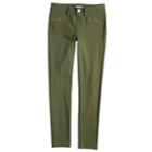 Girls' 7-16 Mudd&reg; Zipper-pocket Ponte Skinny Pants, Size: 8, Green