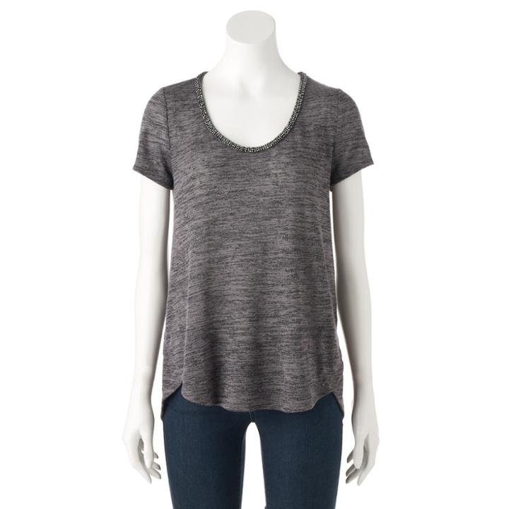 Women's Juicy Couture Marled Tee, Size: Small, Med Grey