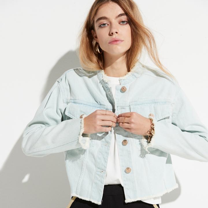K/lab Cropped Jean Jacket, Teens, Size: Small, Light Blue