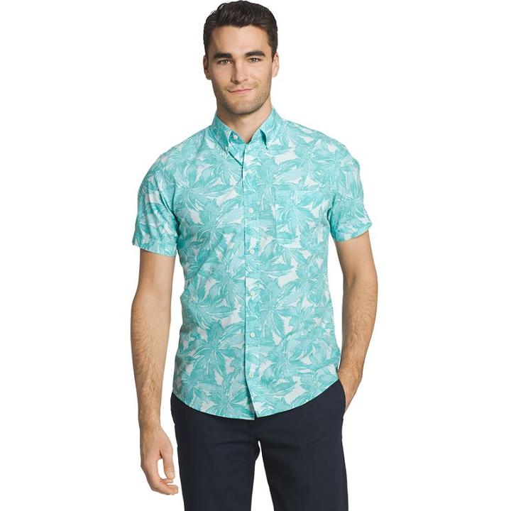 Men's Izod Seaport Classic-fit Performance Button-down Shirt, Size: Xl, Lt Green