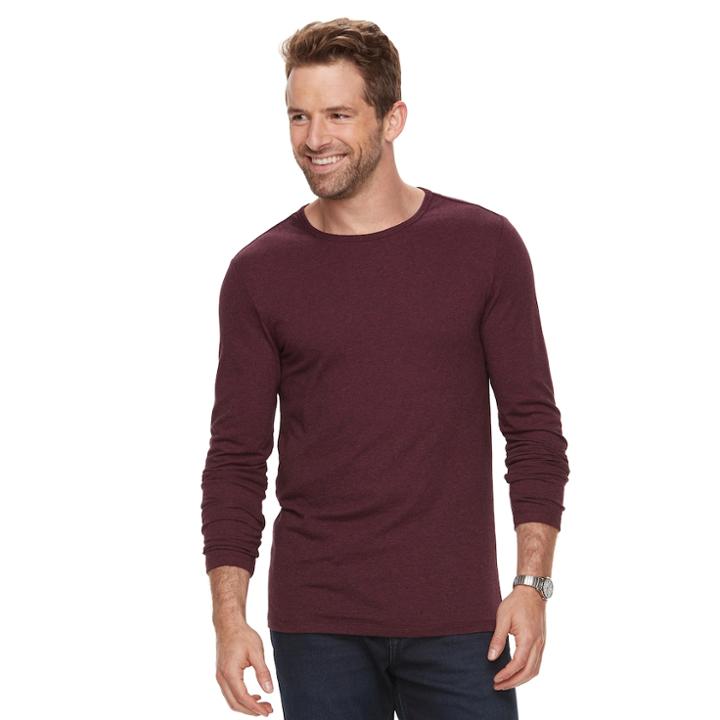 Big & Tall Men's Marc Anthony Luxury Slim-fit Modal Tee, Size: M Tall, Dark Red