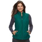Women's Croft & Barrow&reg; Classic Quilted Vest, Size: Large, Dark Blue