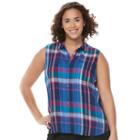 Juniors' Plus Size So&reg; Pleated Sleeveless Shirt, Girl's, Size: 3xl, Blue