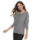 Women's Jennifer Lopez Lace-up Boatneck Sweater, Size: Xl, Med Grey