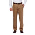 Men's Haggar&reg; Work To Weekend&reg; Classic-fit Pleated Expandable Waist Pants, Size: 38x29, Dark Beige