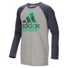 Boys 8-20 Adidas Performance Football Raglan Tee, Size: Small, Dark Grey