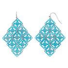 Gs By Gemma Simone Blue Quatrefoil Nickel Free Kite Earrings, Women's