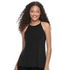 Juniors' Candie's&reg; Split Back High Neck Tank, Girl's, Size: Medium, Oxford
