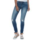 Juniors' Mudd&reg; Flx Stretch Ripped Skinny Jeans, Teens, Size: 11, Blue Other