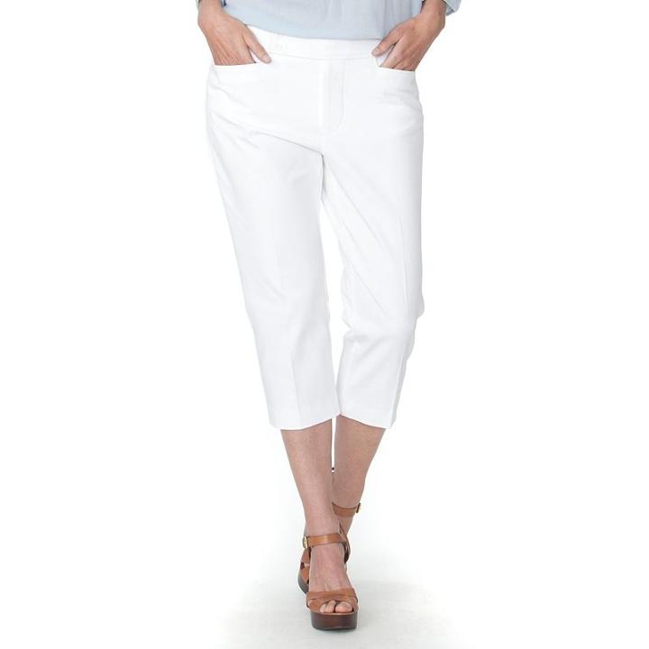 Plus Size Chaps Twill Straight-leg Capris, Women's, Size: 18 W, White