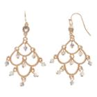 Lc Lauren Conrad Shaky Bead Nickel Free Scalloped Kite Earrings, Women's, Gold