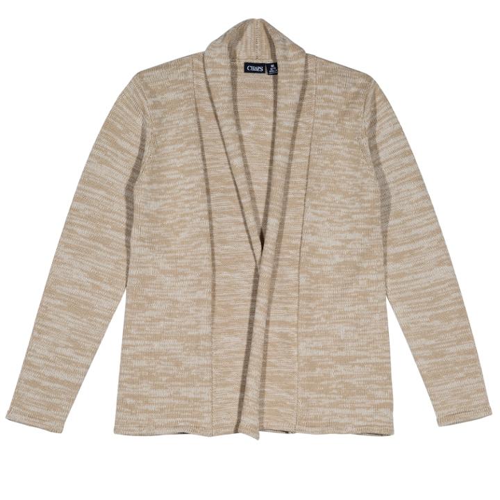 Girls 7-16 Chaps School Uniform Marled Open Front Cardigan Sweater, Size: 7, Natural