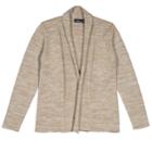Girls 7-16 Chaps School Uniform Marled Open Front Cardigan Sweater, Size: 7, Natural