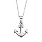 Journee Collection Sterling Silver Anchor Pendant Necklace, Women's, Size: 18, Multicolor