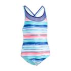 Girls 4-16 Under Armour Water Stripe One-piece Swimsuit, Size: 16, Turquoise/blue (turq/aqua)