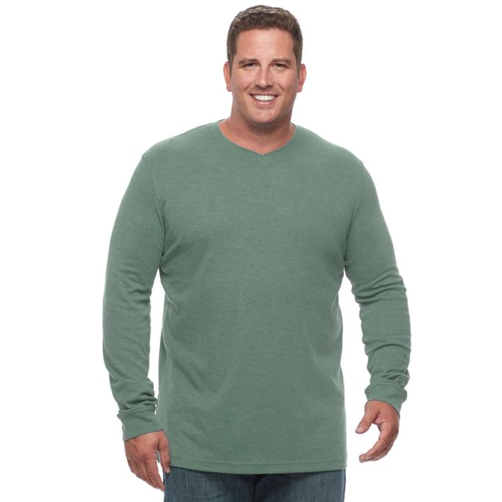 Big & Tall Croft & Barrow&reg; Classic-fit Stretch Performance V-neck Tee, Men's, Size: L Tall, Lt Green
