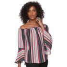 Women's Harve Benard Striped Off-the-shoulder Top, Size: Xl, Brt Pink