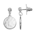 Chaps Hammered Disc Drop Earrings, Women's, Silver