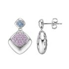 Lotopia Purple & Blue Cubic Zirconia Sterling Silver Diamond-shaped Drop Earrings, Women's