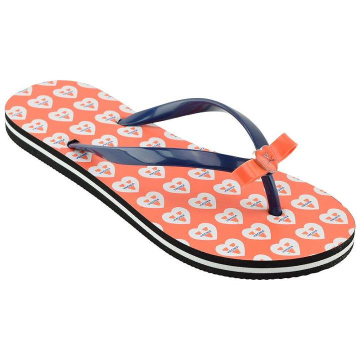 Women's Virginia Cavaliers Bow Flip-flops, Size: Xl, Blue (navy)
