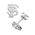 Dayna U Florida State Seminoles Sterling Silver Logo Stud Earrings, Women's, Grey